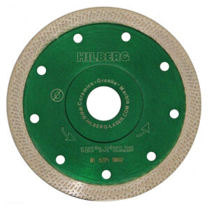 Алмазный круг 125х22 мм по керамике сплошн.ультратонкий S-тип Turbo HILBERG