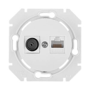 Розетка 2-ая комби компьютерная+телевизионная (скрытая) белая, Прованс, Bylectrica