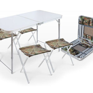 Набор складной стол влагостойкий и 4 стула, NIKA