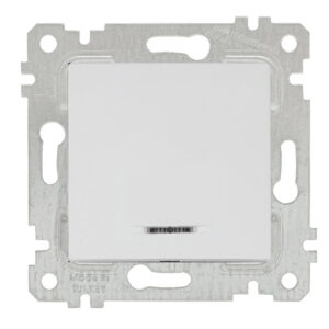 Выключатель 1-клав. (с подсветкой, скрытый, без рамки, винт. зажим) белый, RITA, MUTLUSAN