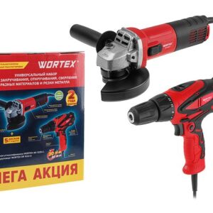Набор электроинструмента WORTEX одноручная ушм + дрель-шуруповерт МЕГА АКЦИЯ в кор.