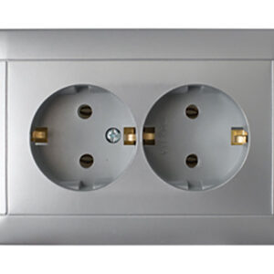 Розетка 2-ая (скрытая, с/з) серебро, Стиль, Bylectrica