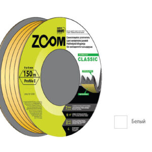 Уплотнитель "E" белый 9x4 мм сдвоенный профиль (2х75м) ZOOM CLASSIC