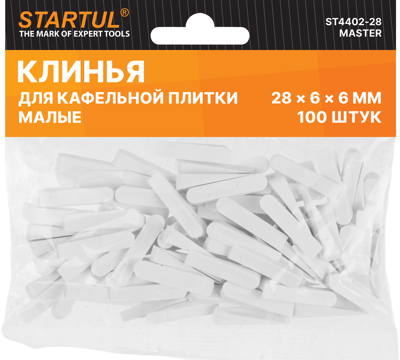 Клин д/каф. плитки малый 28х6х6мм 100шт STARTUL MASTER (ST4402-28)