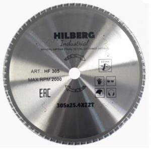 Диск пильный 305x25,4 мм 72 зуб.по металлу Hilberg Industrial