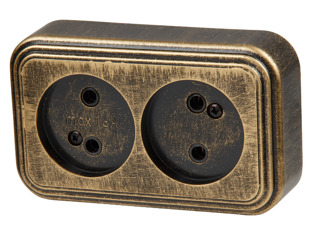 Розетка 2-ая (открытая, б/з) бронз., Стандарт, Юпитер