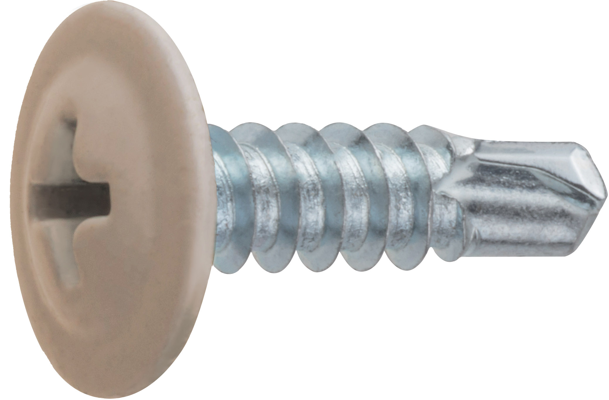 Саморез 4.2х16 мм с прессшайбой, цинк, со сверлом, RAL 1014 (500 шт в карт. уп.) STARFIX