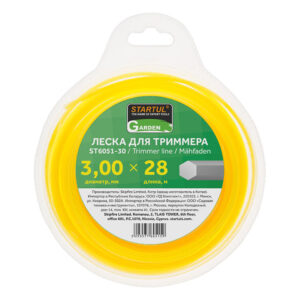Леска ф 3.0 мм х 28 м шестигр. сеч. STARTUL GARDEN