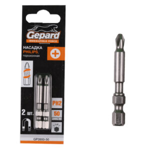 Насадка крестообразная PH2 50мм 2шт торсионная GEPARD (GP3900-50)