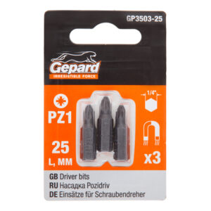 Насадка крестообразная PZ1 25мм  3шт GEPARD (GP3503-25)