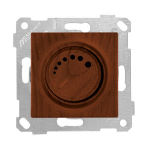 Выключатель поворотный (диммер) (скрытый, без рамки, винт. зажим, 600Вт) орех, RITA, MUTLUSAN