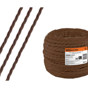 Ретро провод "Эко" 2х1,5 витой, коричневый (50м) TDM