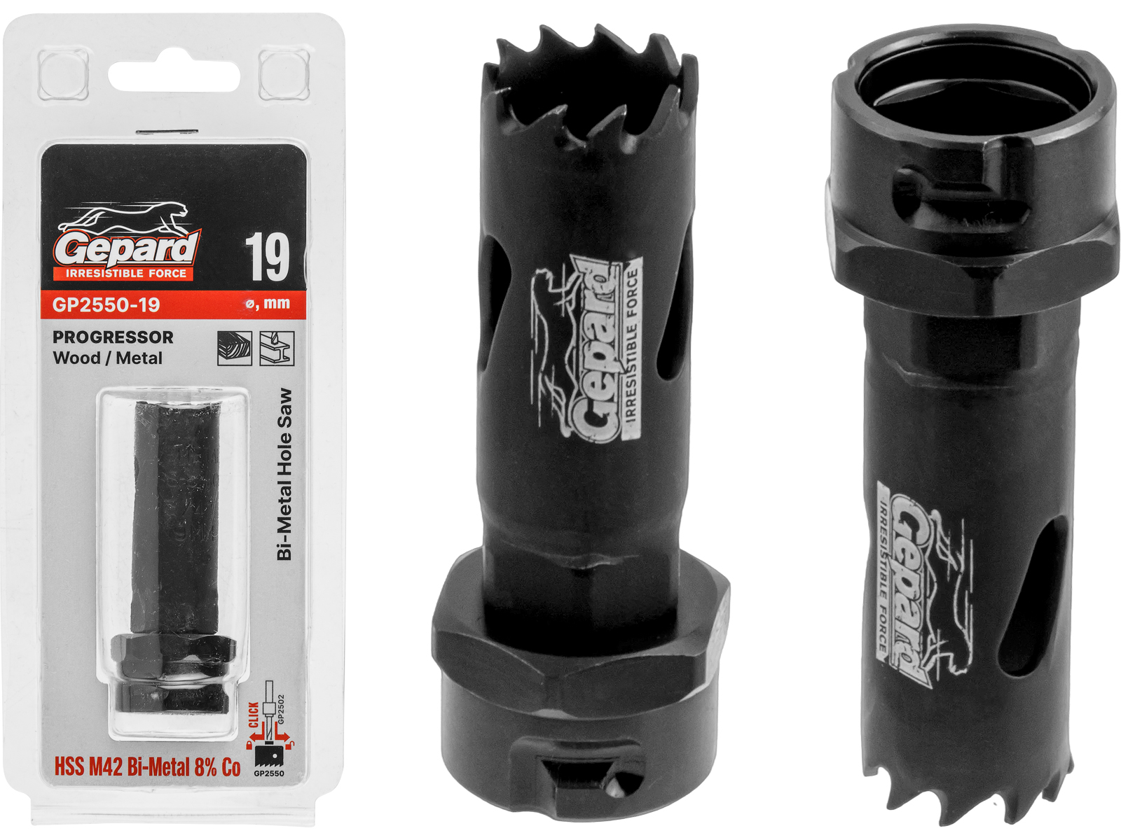 Коронка биметаллическая d19 мм PROGRESSOR GEPARD