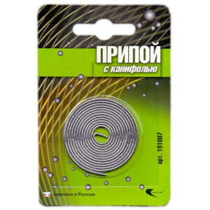 Припой ПОС 61 трубка, спираль ф1,5мм, с канифолью в блистере