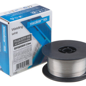 Проволока сварочная FLUX E71T-GS ф0,8мм (сварка без газа) (катушка 1кг) SOLARIS
