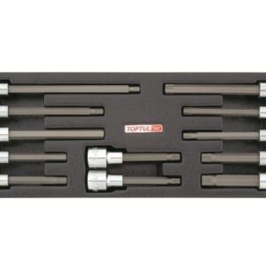 Набор-сет бит под трещотку 1/2" EXTRA LONG 12шт. 136х364мм TOPTUL