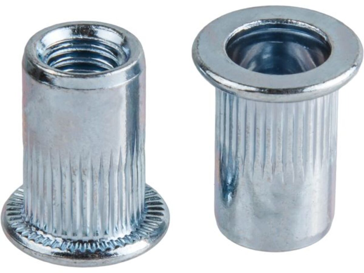 Заклепка резьбовая М5 цилиндрический бортик, белый цинк (50 шт в зип-локе) STARFIX