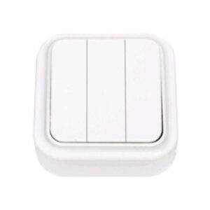 Выключатель 3 клав. (открытый, 6А) белый, Пралеска, BYLECTRICA