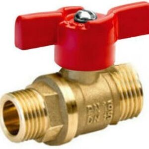 Кран шаровый стандарт. 1/2" нар.-нар. бабочка PN1,6 МПа, 11Б27п7, Цветлит