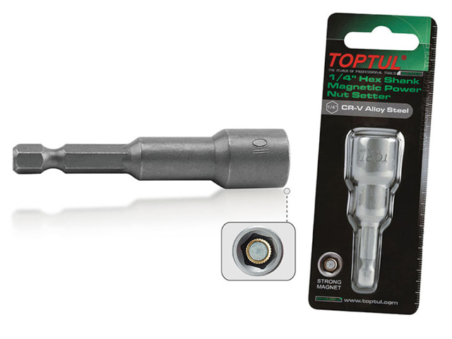 Насадка шестигранная магнитная 8х65мм блистер TOPTUL