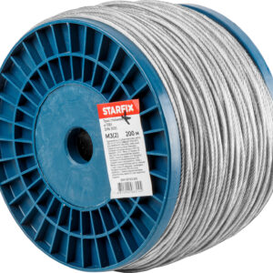 Трос стальной в ПВХ М3(2) DIN 3055 (бухта 200 м) STARFIX