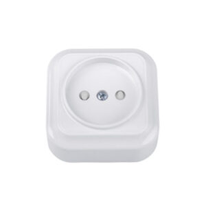 Розетка 1-ая (открытая, б/з, з/ш) белая, Вариант, Bylectrica