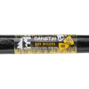 Мешки для мусора, 180 л, 10 шт, "Е-Ромашка", черные, РОМАШКА