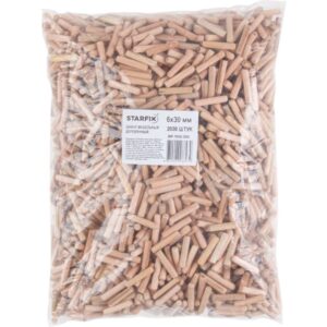 Шкант мебельный 8х35 мм деревянный (2000 шт в пакете) STARFIX