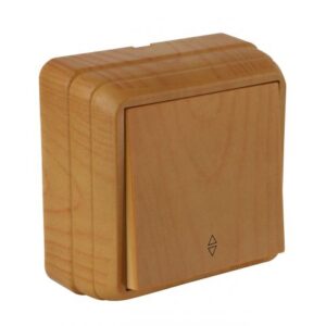 Выключатель 1-клав. проходной (открытый), дуб, BRON, MUTLUSAN