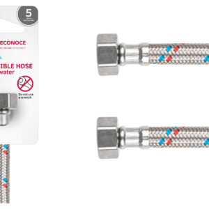 Подводка гибкая, SUS, гайка 1/2" - гайка 1/2" 100см ECONOCE