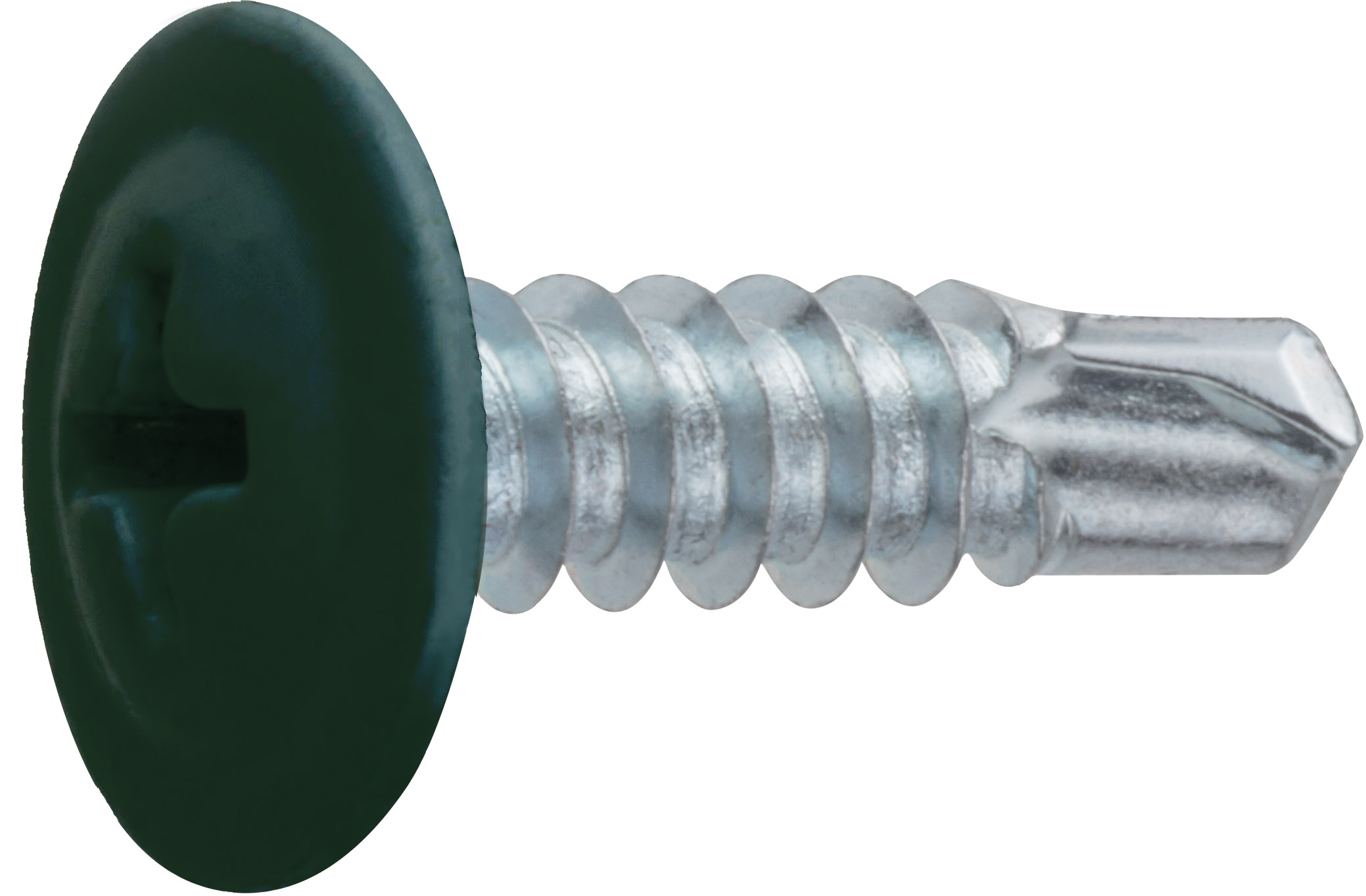 Саморез 4.2х16 мм с прессшайбой, цинк, со сверлом, RAL 6005 (150 шт в пласт. конт.) STARFIX