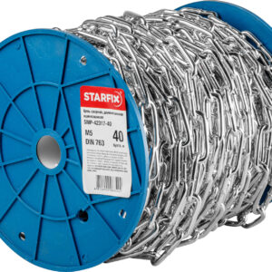 Цепь сварная длиннозвенная, оцинк. М5 DIN 763 (бухта 40 м) STARFIX