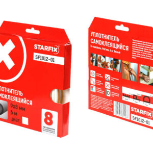 Уплотнитель "D" белый  9х8мм 6м (сдвоенный профиль 2х3м) STARFIX