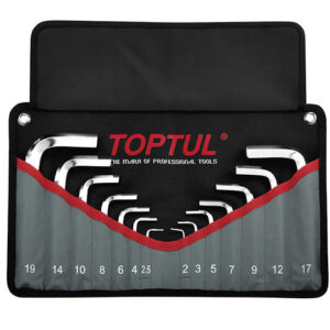 Набор ключей шестигр. 2-19мм 14шт (черное полотно) TOPTUL