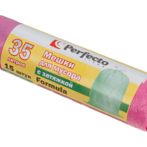 Мешки для мусора Formula с затяжкой, 35 л, 15 шт., PERFECTO LINEA