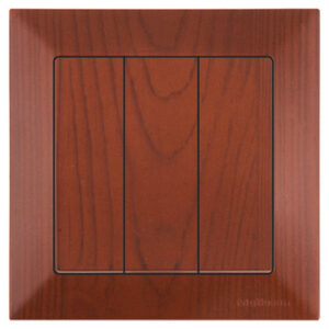 Выключатель 3-клав. (скрытый, винт. зажим) вишня, DARIA, MUTLUSAN