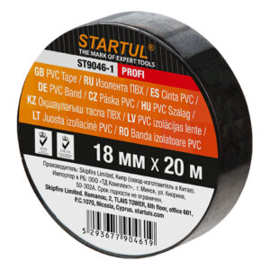 Изолента ПВХ 18ммх20м черная STARTUL PROFI (ST9046-1)