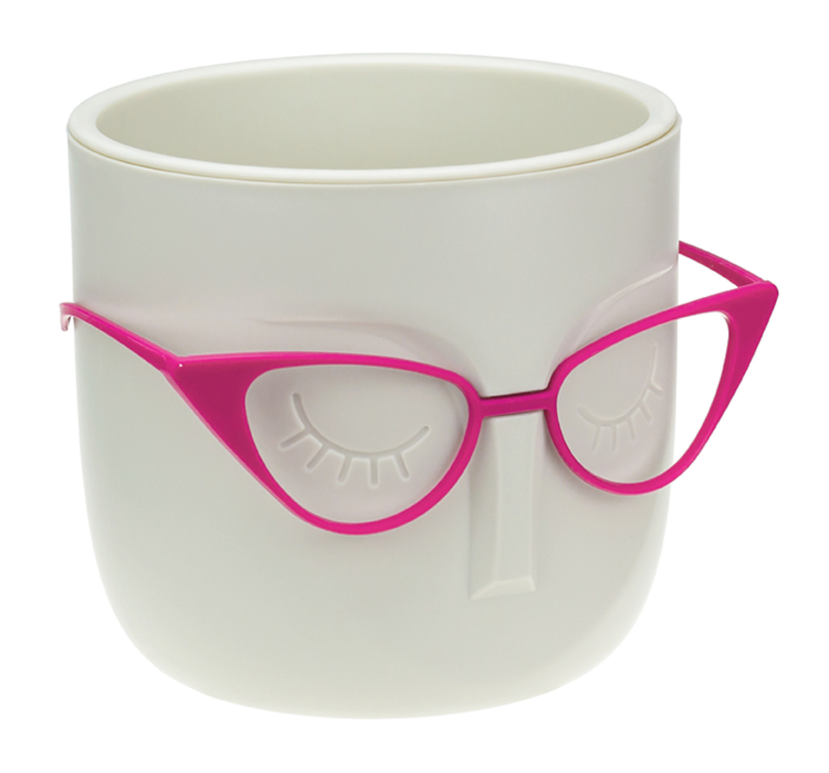 Кашпо МАРИ D115мм со вставкой (белый ротанг) IDEA