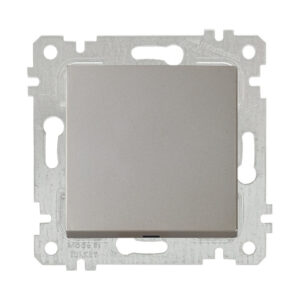 Выключатель 1-клав. (скрытый, без рамки, пруж. зажим) титан, RITA, MUTLUSAN