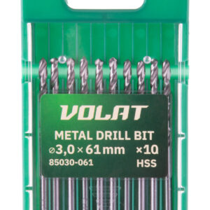 Сверло по металлу ц/х 3.0х33х61 мм HSS, комплект из 10-ти шт ВОЛАТ
