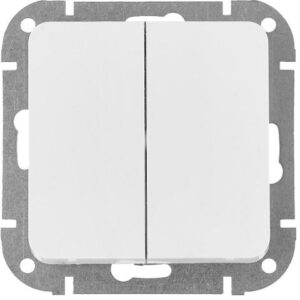Выключатель 2 клав. (cкрытый, 10А) белый, Astrum, BYLECTRICA