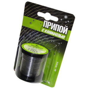 Припой ПОС 61 трубка, катушка ф1,5мм, с канифолью (100г) в блистере