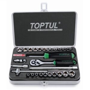 Набор головок 1/4" 4-14мм 3/16"-9/16" 29предм. 6гр. метал.кейс (GCAD2902)