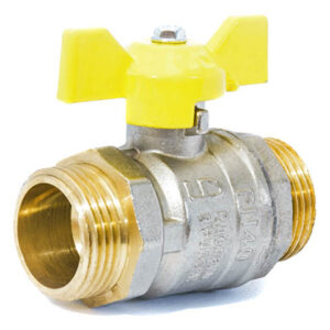 Кран шаровый 1/2" нар.-нар. бабочка (ГАЗ) PN40, LD