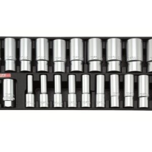Набор-сет головок 1/2" удлин. 8-32мм 22шт. 434х176мм TOPTUL