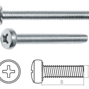 Винт М5х50 мм полусф. головка, цинк DIN 85, неполн.резьб (250 шт в карт. уп.) STARFIX