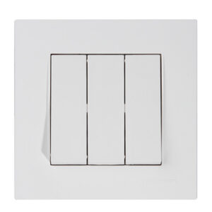 Выключатель 3- клав. (скрытый, пруж. зажим) белый, RITA, MUTLUSAN