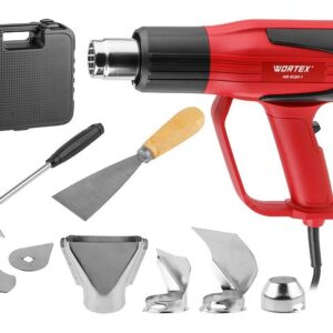 Термовоздуходувка WORTEX HG 6120-1 в чем. + набор сопл 2000 Вт, 2 режима, 60-600 °С, LCD