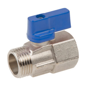 Кран шаровый MINI 1/2" нар.-вн. синяя ручка, AV Engineering