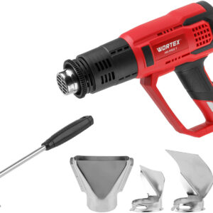 Термовоздуходувка WORTEX HG 6122 T в кор. + набор сопл 2000 Вт, 3 режима., 60-600 °С